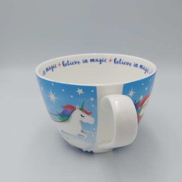 Portobello by Design Santa & Sleigh pulled by Unicorns 16 oz Believe in Magic - Picture 3 of 6